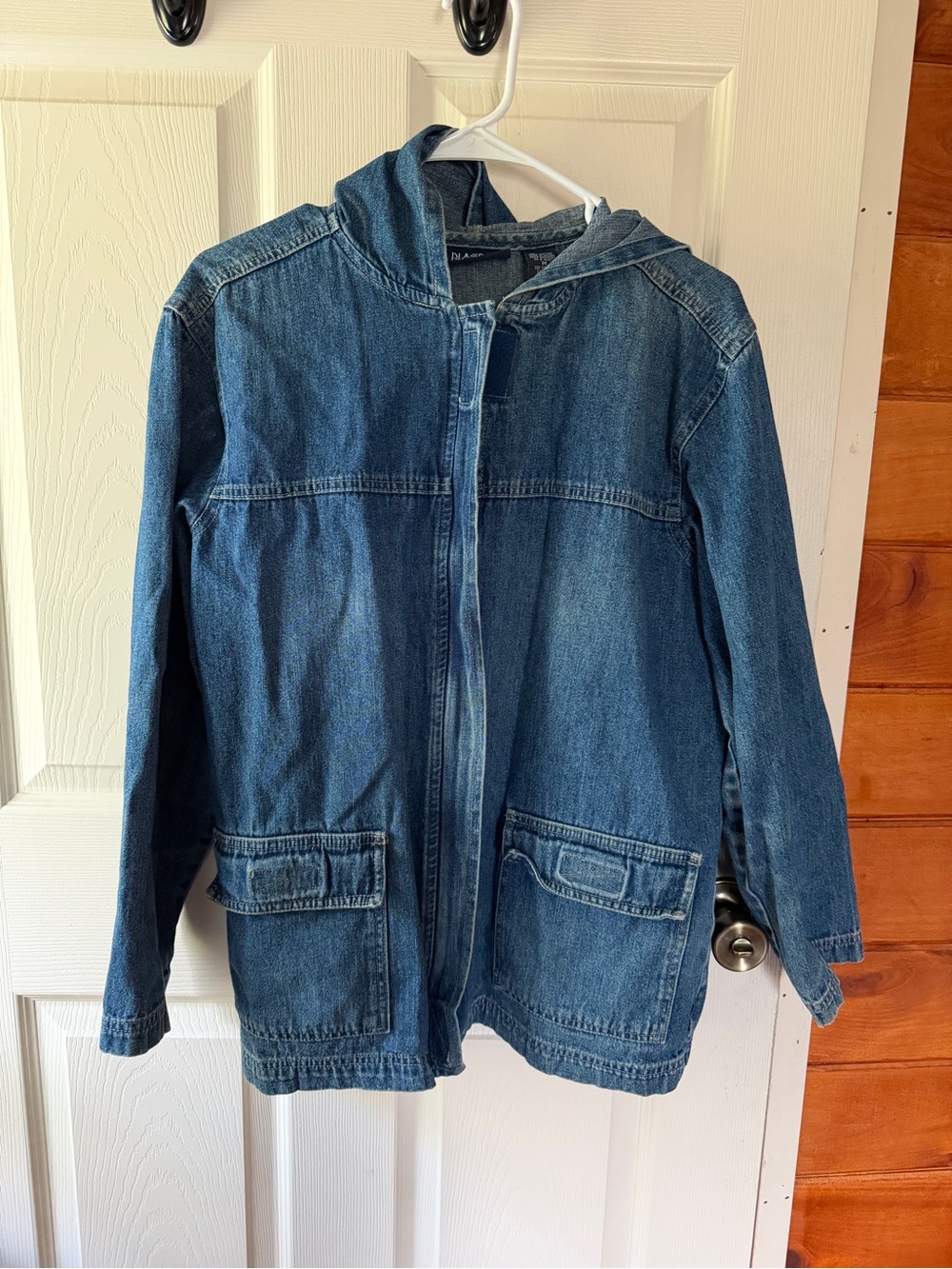 Vintage Denim Hooded Jacket - Blue